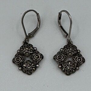 Judith Jack womens 925 sterling silver drop earrings marcasite.